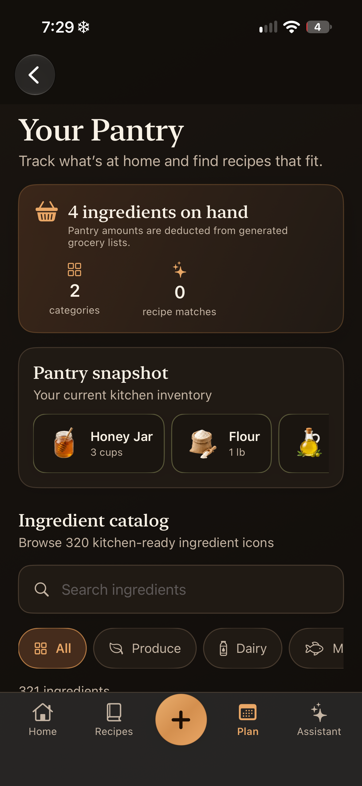 Pantry with several everyday ingredients